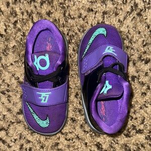 Nike Purple and Green Sneakers with Velcro Straps